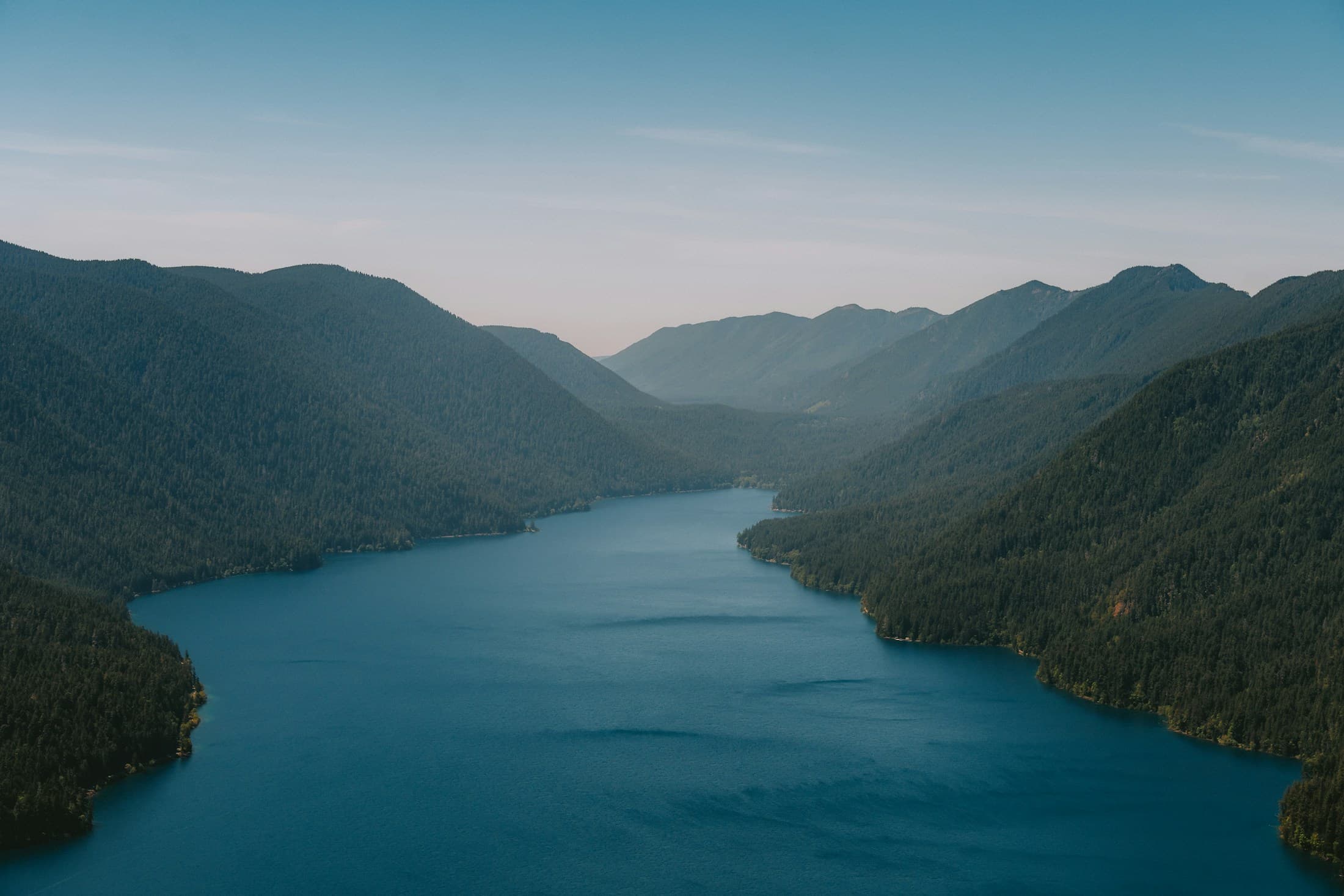 Olympic Peninsula lake and mountain landscape